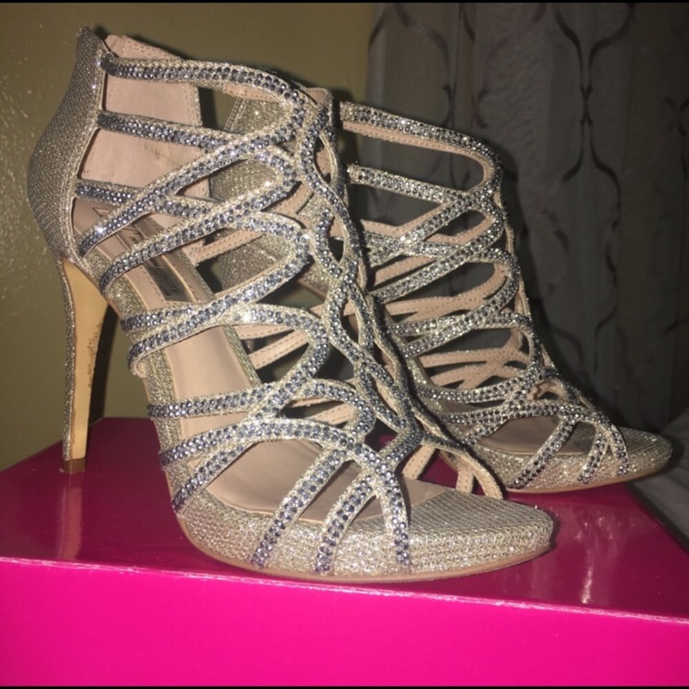 Gold Rhinestone Heels - Picture 5 of 8
